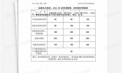 空调维保报价明细_空调维保报价明细清单